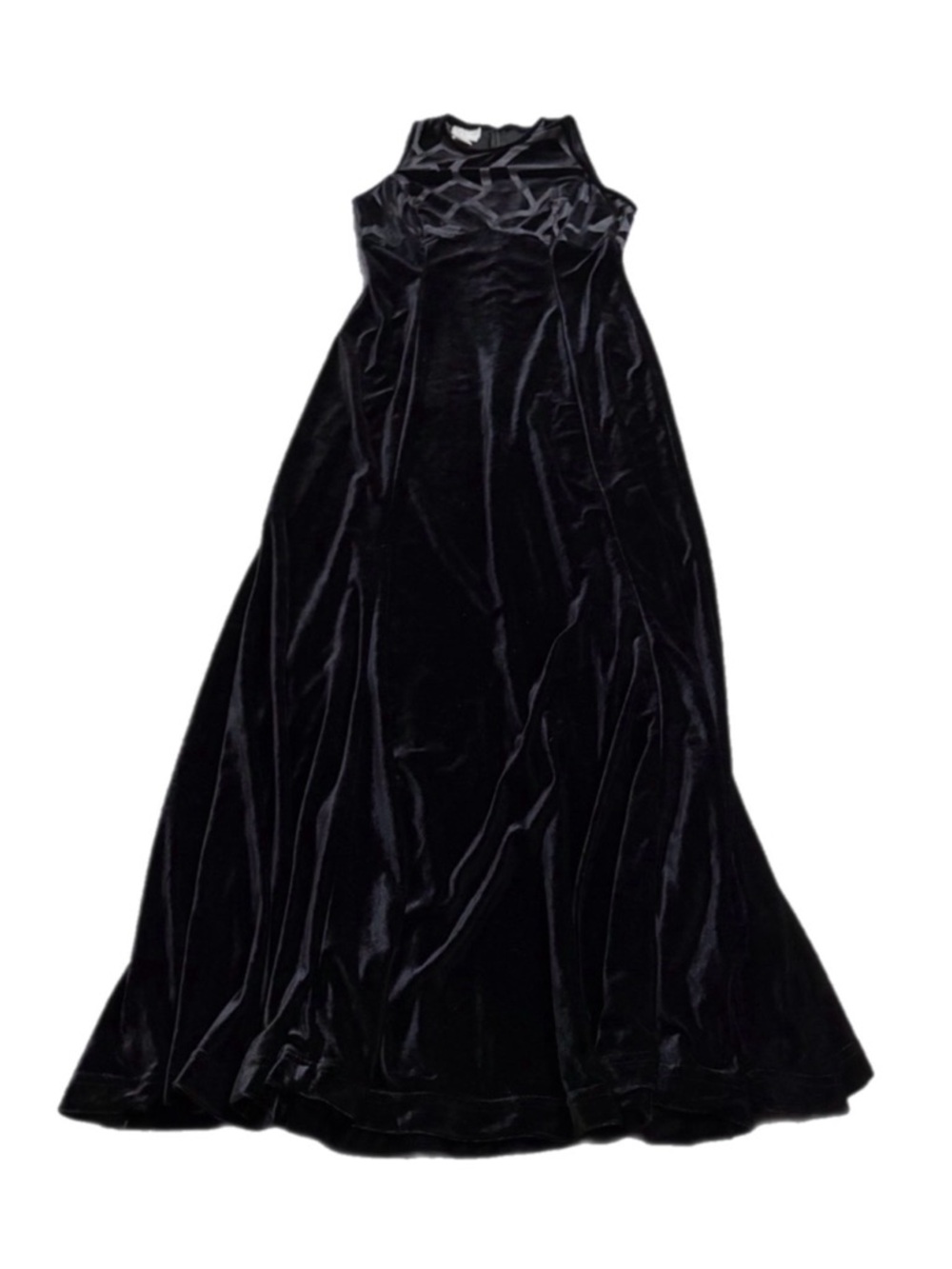 90s Vintage Reggio Velour Striking Formal Maxi Gown (Black) Size 8